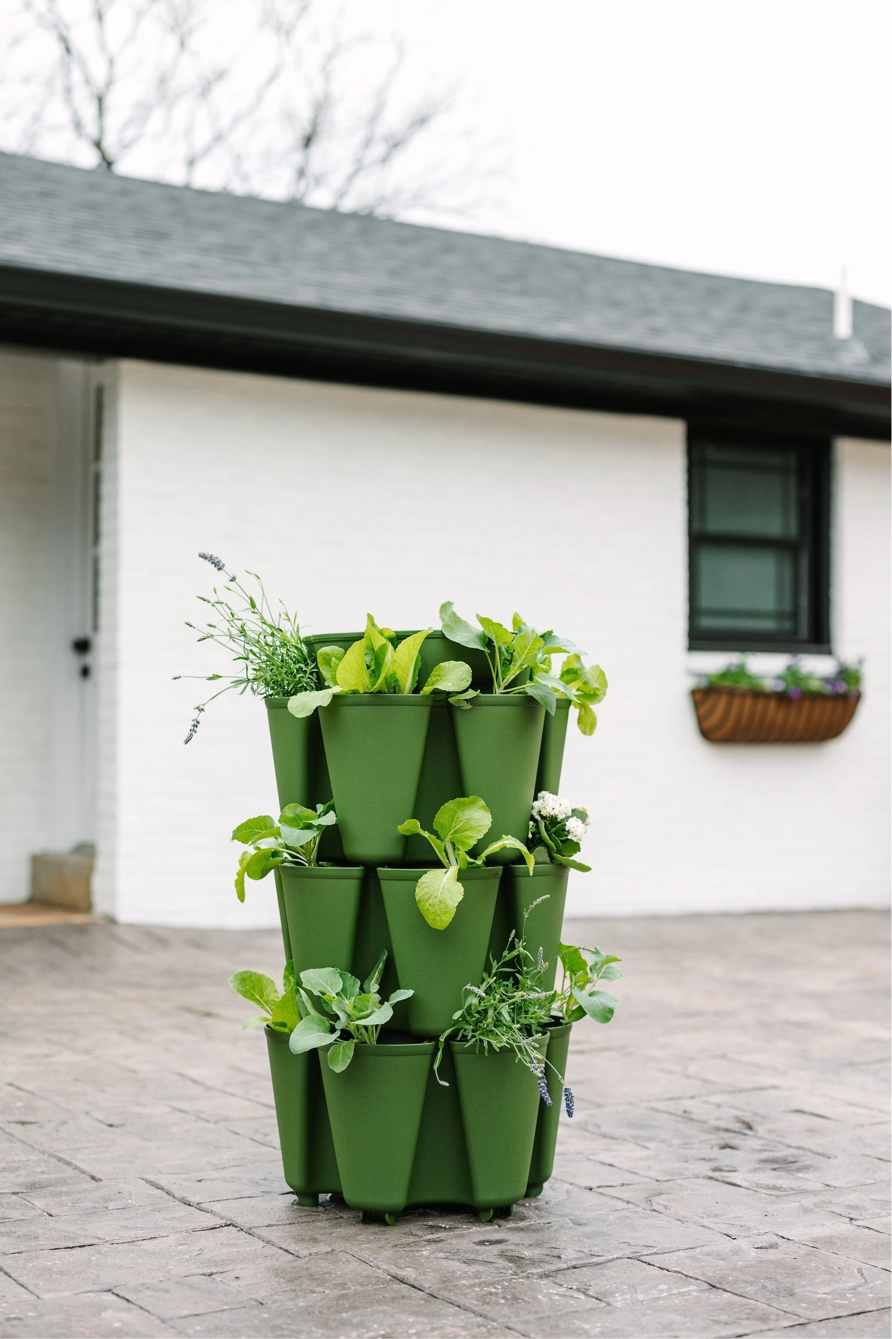 3 Tier GreenStalk Original Vertical Planter | Evergreen (Basic Texture) - Image 2