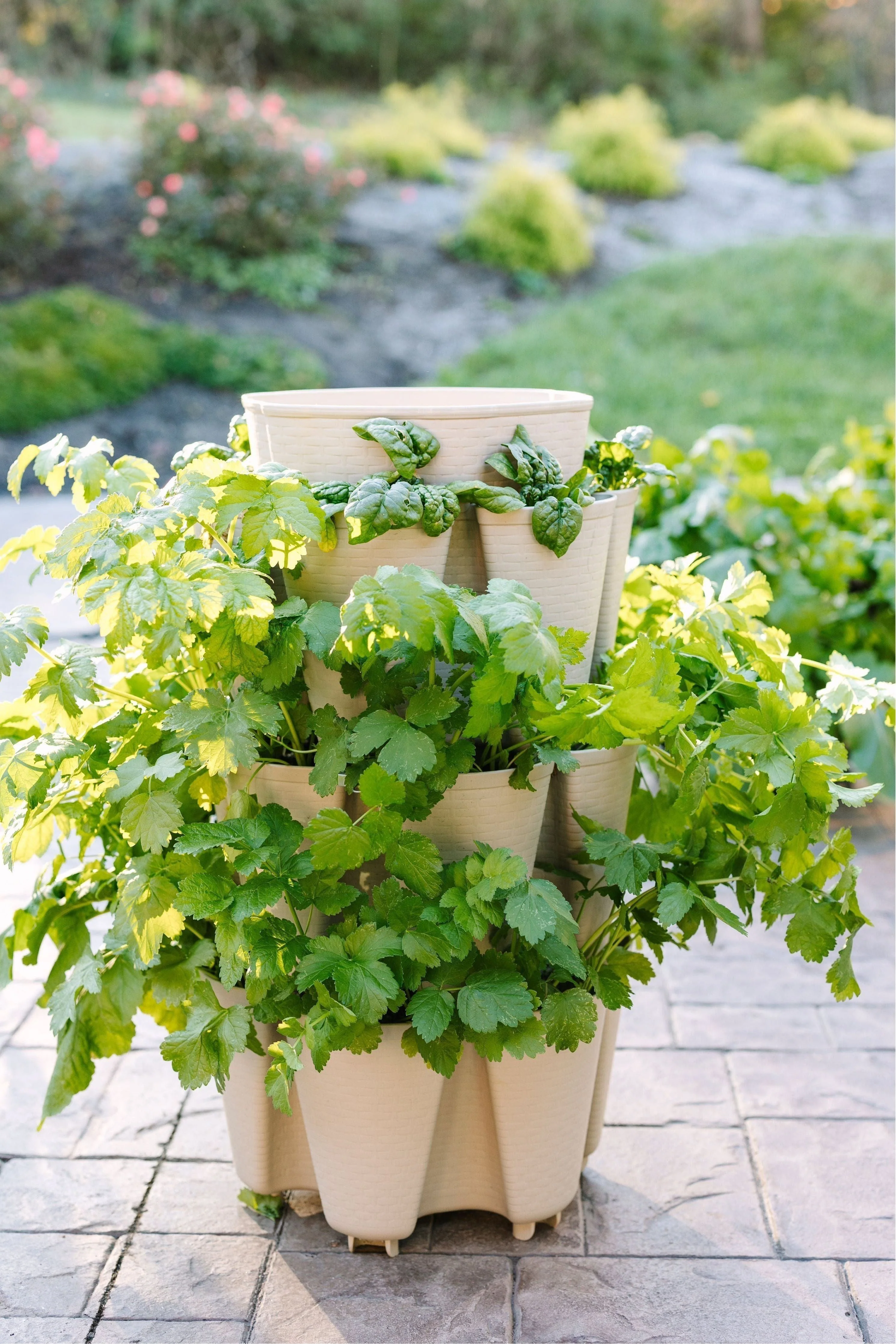 3 Tier GreenStalk Original Vertical Planter | Stunning Stone (Basket Weave Texture) - Image 3