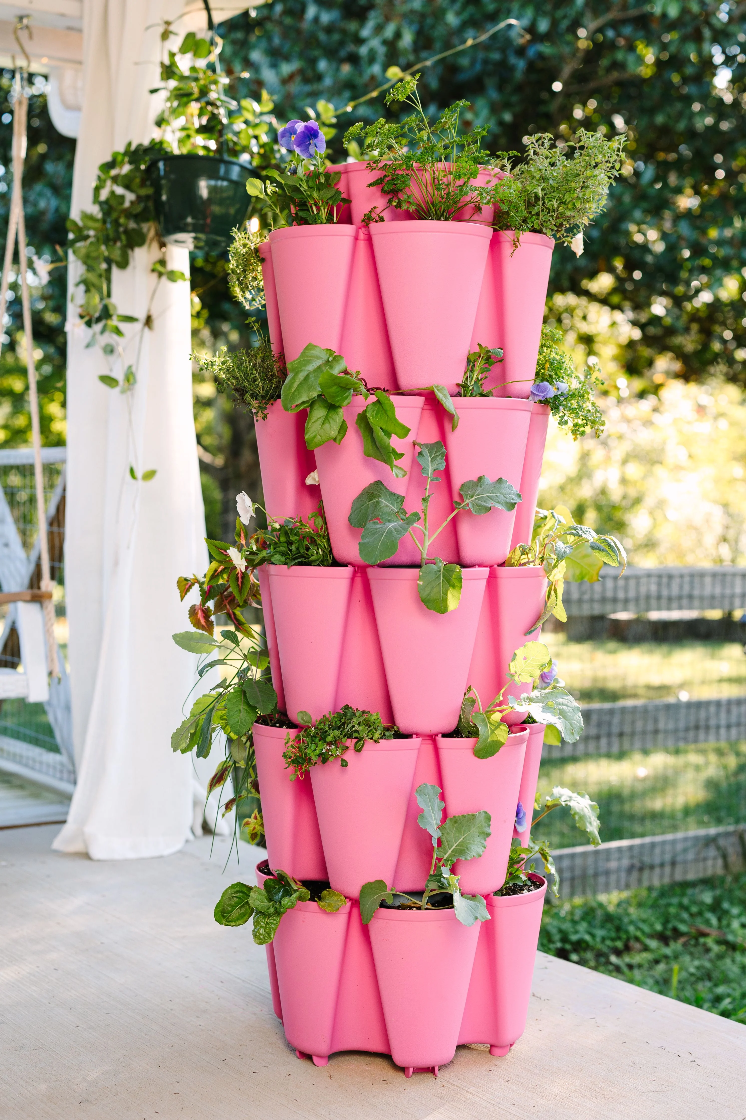 5 Tier GreenStalk Original Vertical Planter | Strawberry Pink (Basic Texture) - Image 4