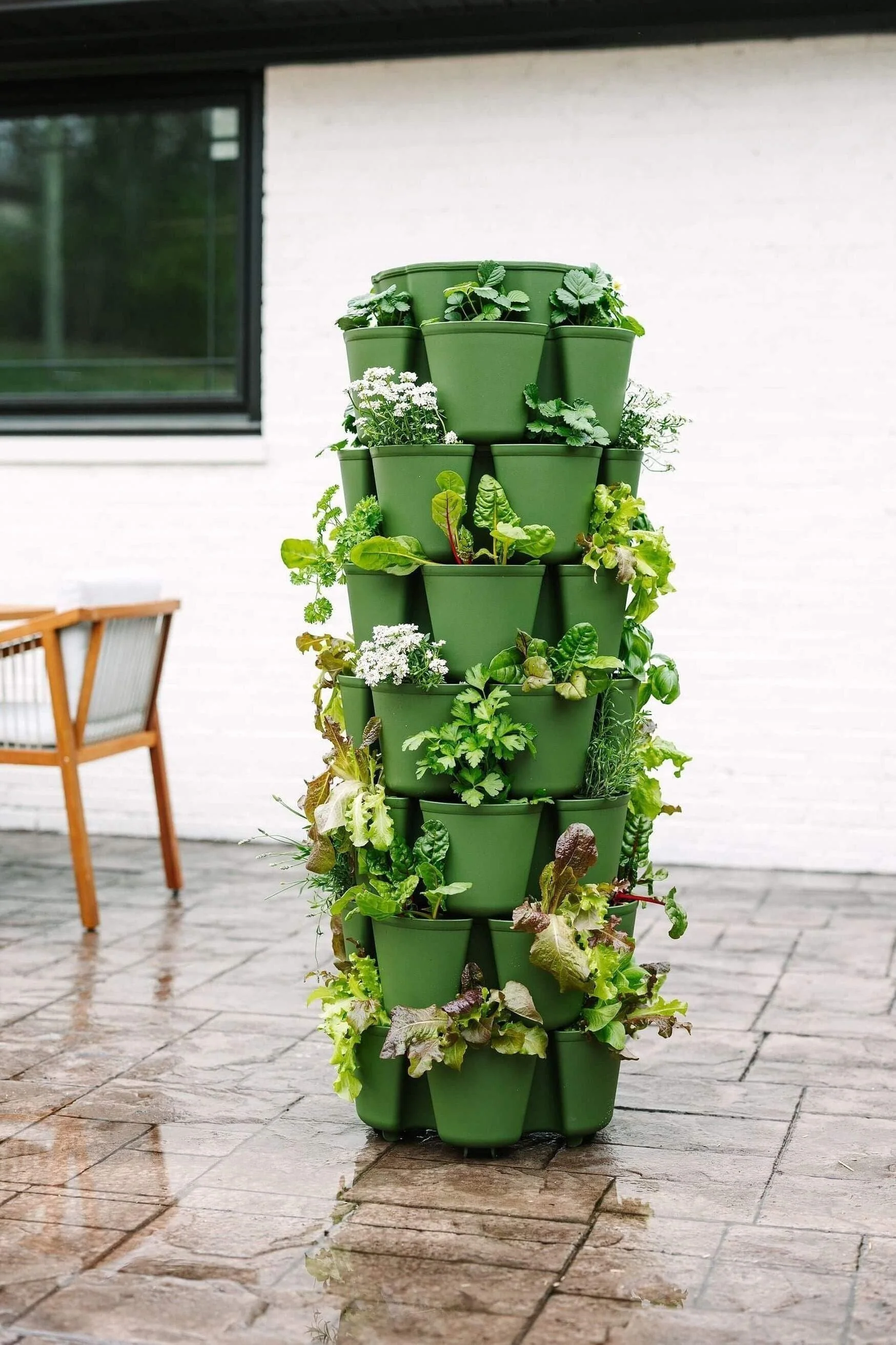 7 Tier GreenStalk Leaf Vertical Planter | Evergreen (Basic Texture) - Image 4